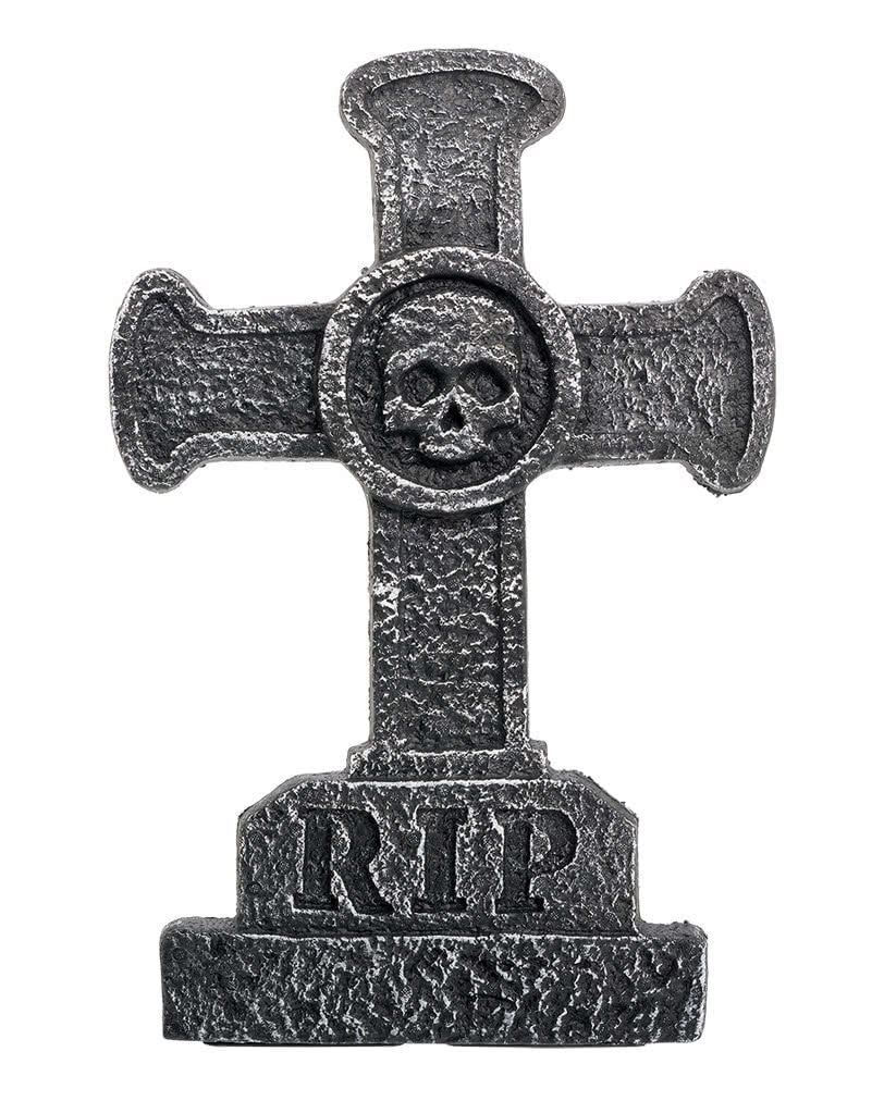 Grabstein Kreuz Mit Totenkopf Realistische Halloweendekoration Horror Shop Com