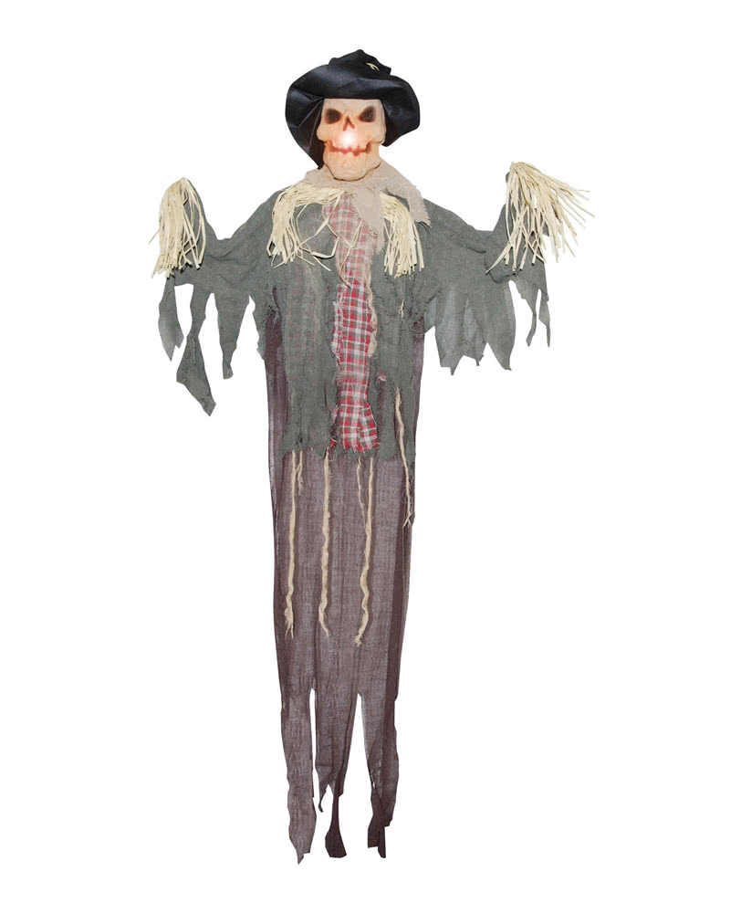 Halloween Vogelscheuche mit LED Strobo 160 cm als Dekoration | Horror