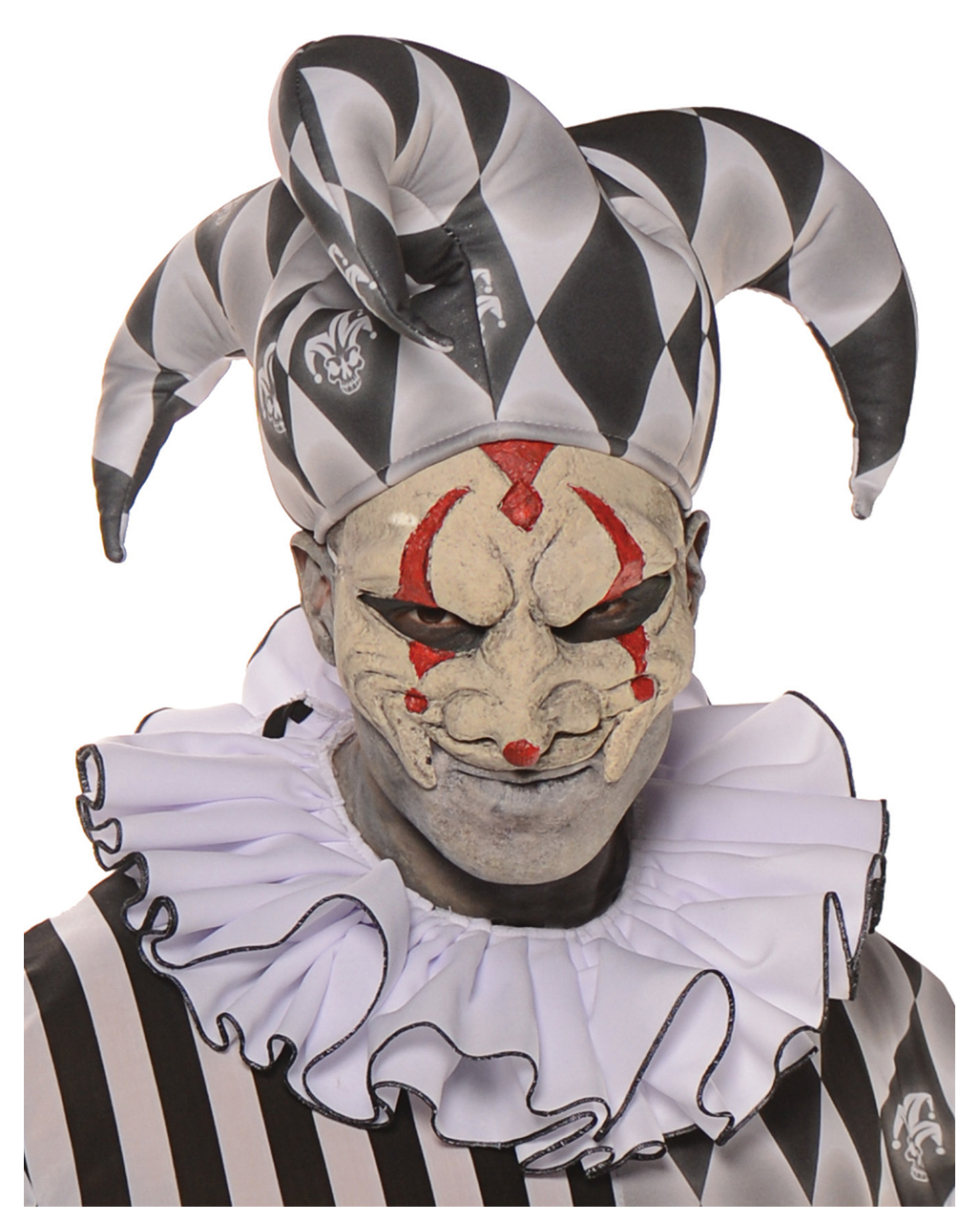 rør kim dollar Harlequin half mask as scary clown accessory | Horror-Shop.com