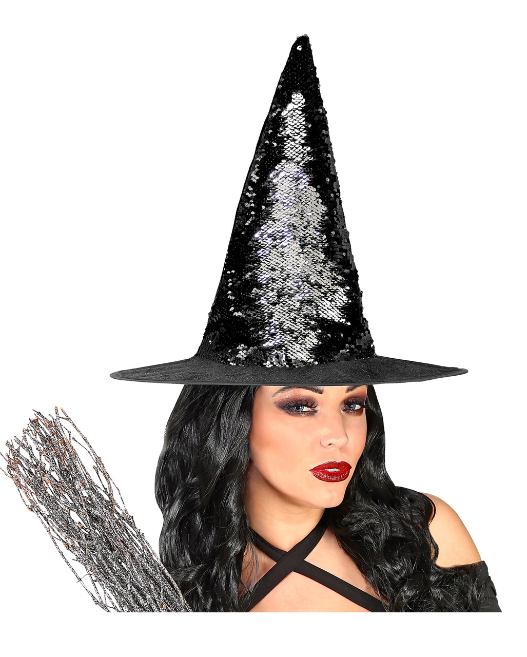 Witch Hat With Flip Sequins as costume accessories | horror-shop.com