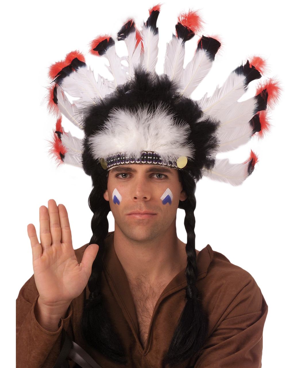 12 INDIANER FEDERN Häuptling Squaw Federkopfschmuck Kostüm Zubehör  #3034 
