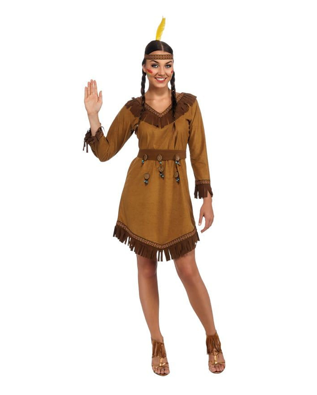 Damen Kostüm Indianerin Squaw Indianerkostüm Karneval Rub 