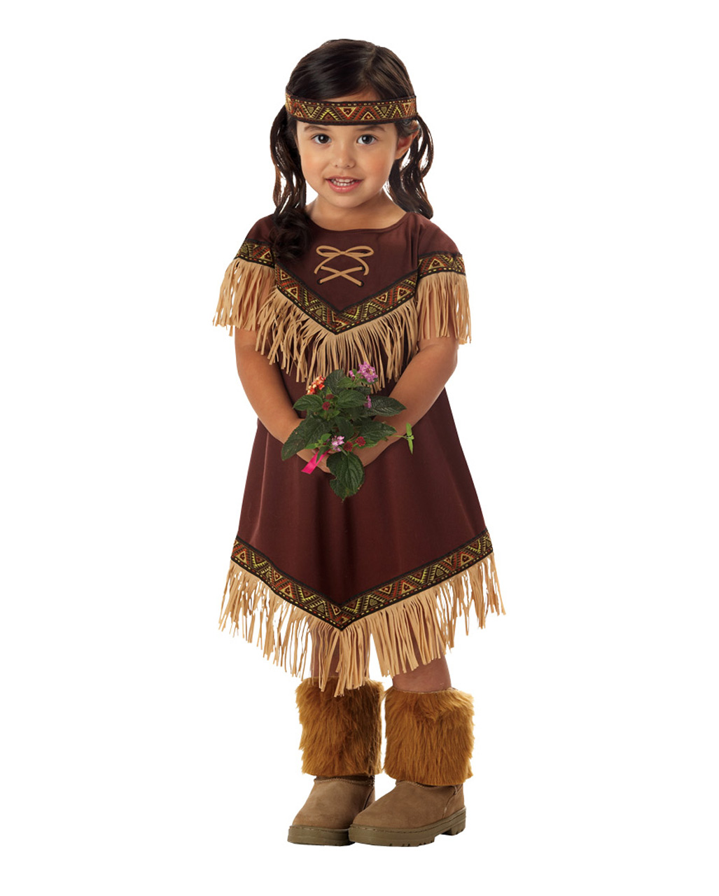 Feather Headband New Pocahontas Indian Wig Black Squaw Fancy Dress 