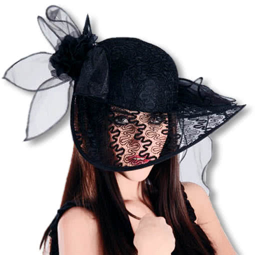 Classic Lace Hat Black Widows Hat For Carnival Horror