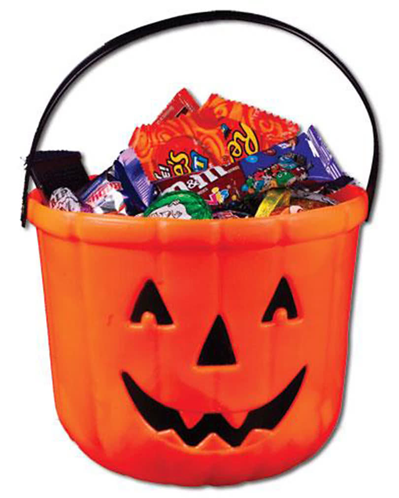 Pumpkin Bucket As Trick Or Treat Candy Container Horror 5313