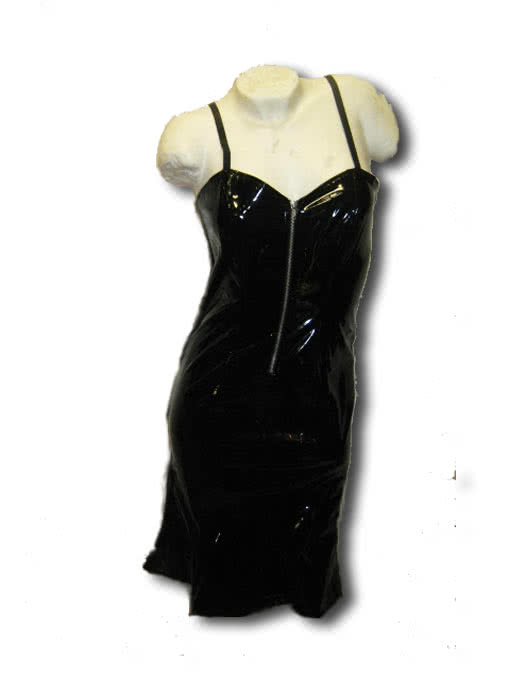 black pvc dress