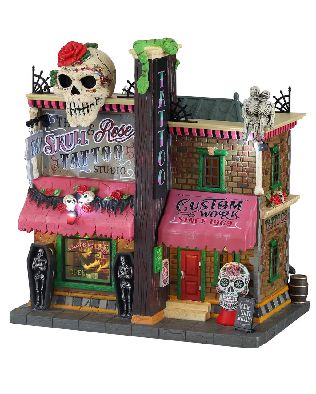 Lemax Spooky Town - The Skull & Rose Tattoo Studio ★ | Horror-Shop.com