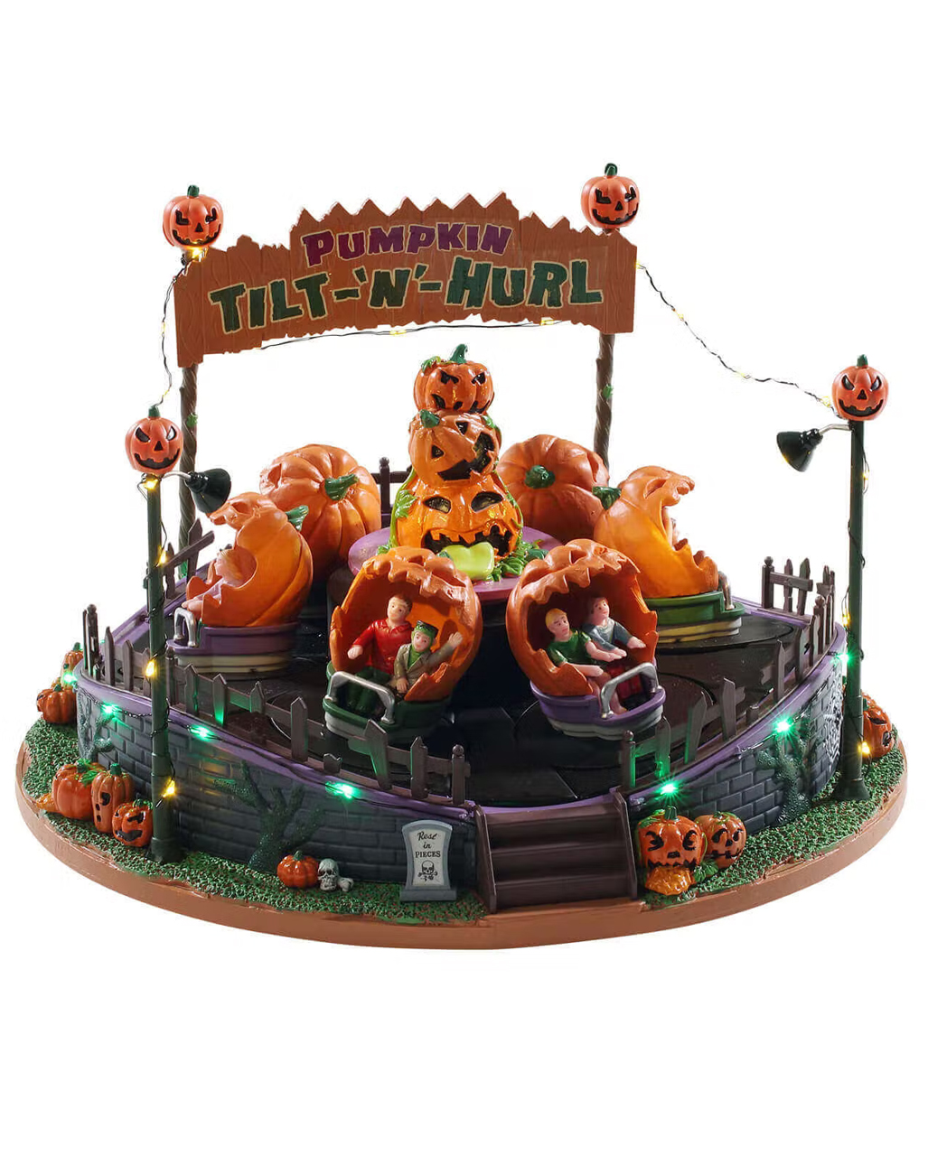 Lemax Spooky Town - Pumpkin Tilt-N-Hurl Carousel | Horror-Shop.com