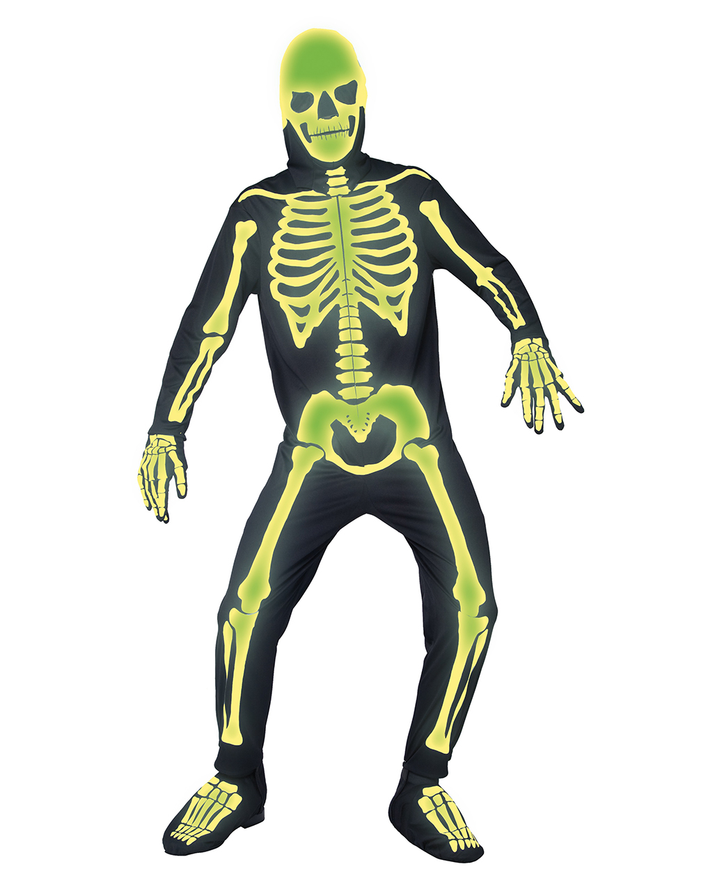 Glowing Skeleton Jumpsuit L I Full Body Jumpsuit with Glow in the Dark