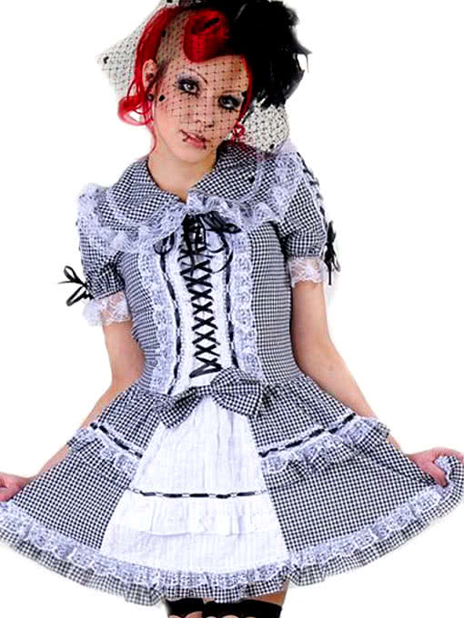 black and white checkered mini dress