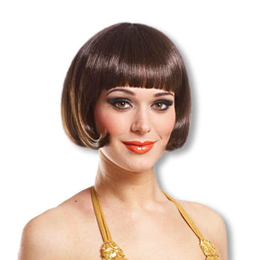 Pageboy Style Wig Brown Brown Bob WigBrown Synthetic Hair Wig