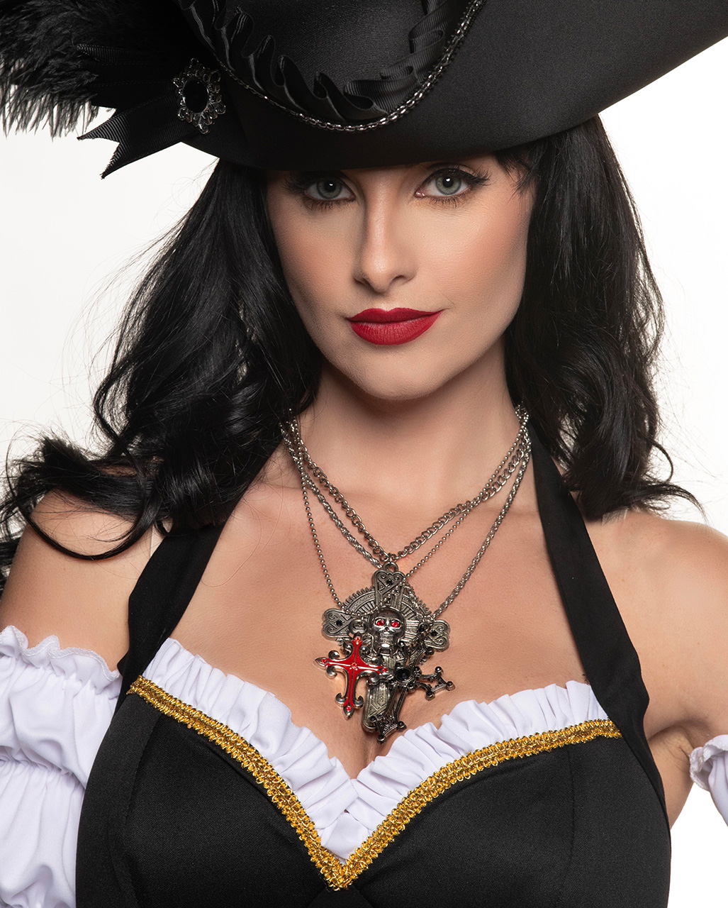 Halloween Rabenschädel Halsketten - 4er Set Gothic Schmuck Für Kostüme Und Deko