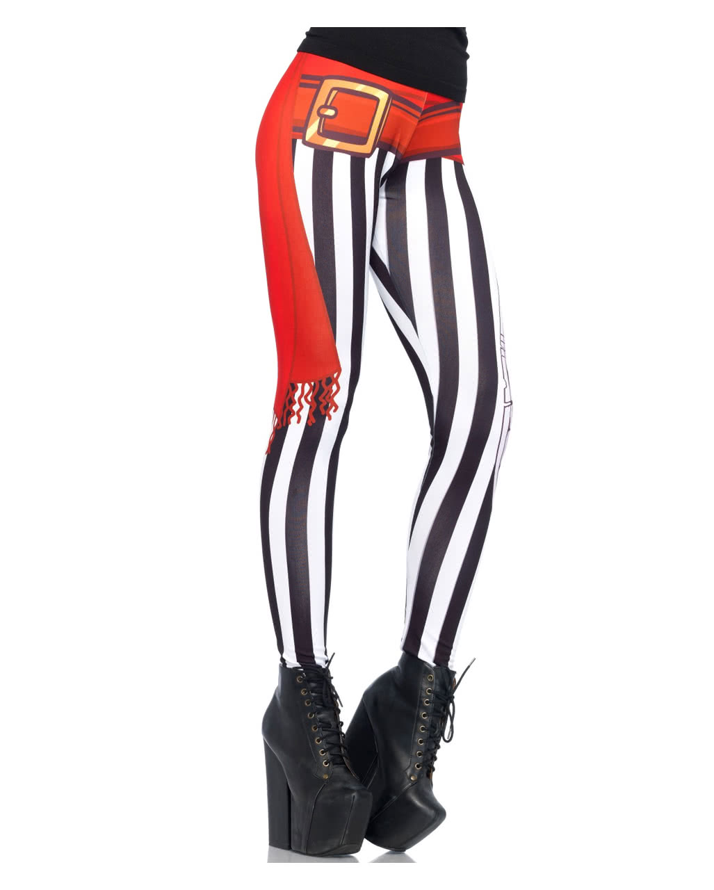 Striped pirate leggings With print | horror-shop.com