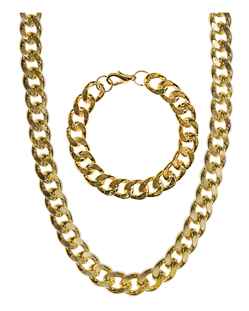 Rapper Gold Chain And Bracelet Costume accessories | Horror-Shop.com