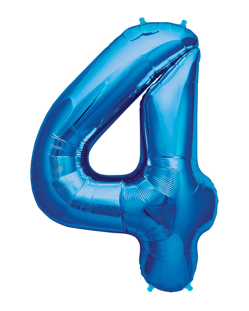 Foil balloon number 4 Blue
