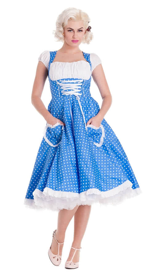 Petticoat Dirndl Kleid blau | Rockabilly Dirndl| Vintage ...