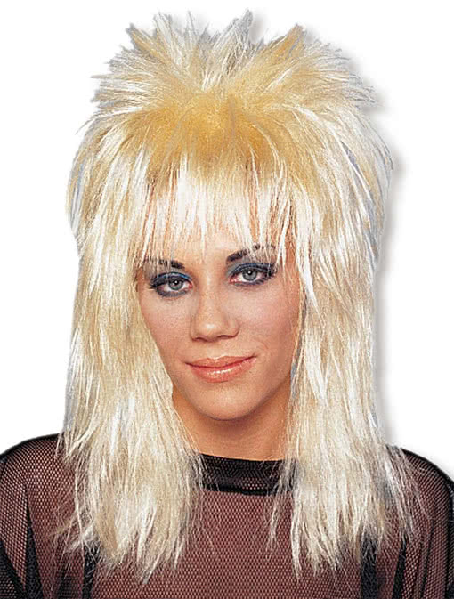 1980's Pop Star 80s Street Perücke Kurz Blond Seitenscheitel Perücke 
