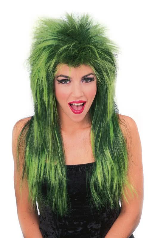 Rockstar Wig Neon Green | Neon Coloured Wig for Hard Rock ...