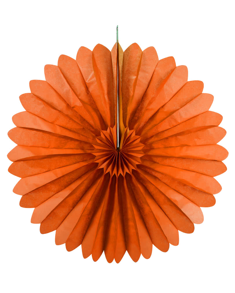 Rosettenfächer orange 60 cm | Knalliger Faltfächer als Hängedeko