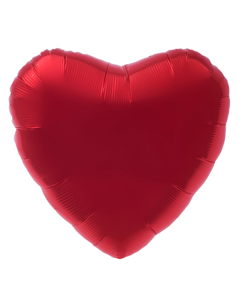 18”/46cm Red Heart Helium Foil Balloon 