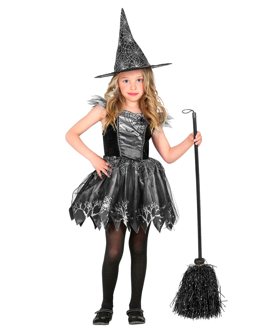 Shimmering Spider Witch Kids Costume order | Horror-Shop.com