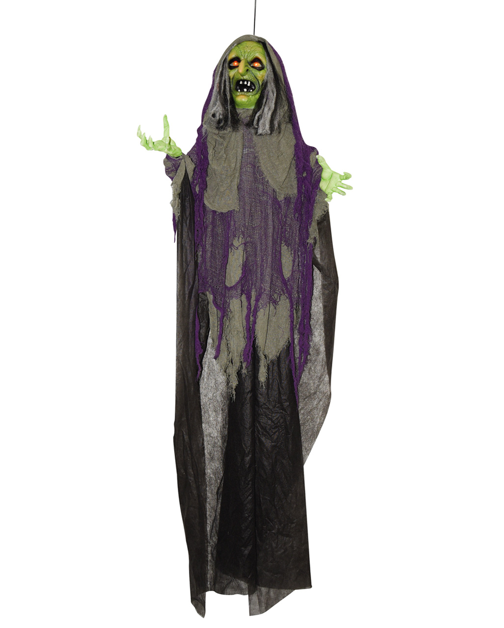 Shaking Witch Hanging Prob with Light & Sound 182cm | Horror-Shop.com