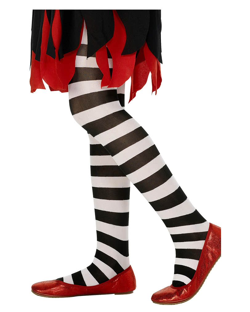 baby black and white striped tights