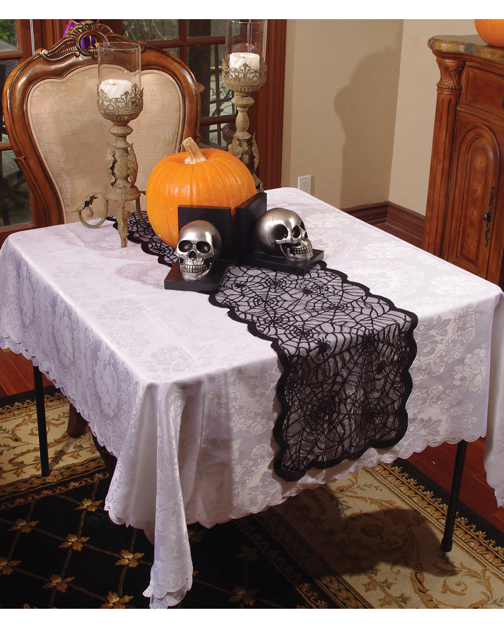 Black Spider Web Table Runner