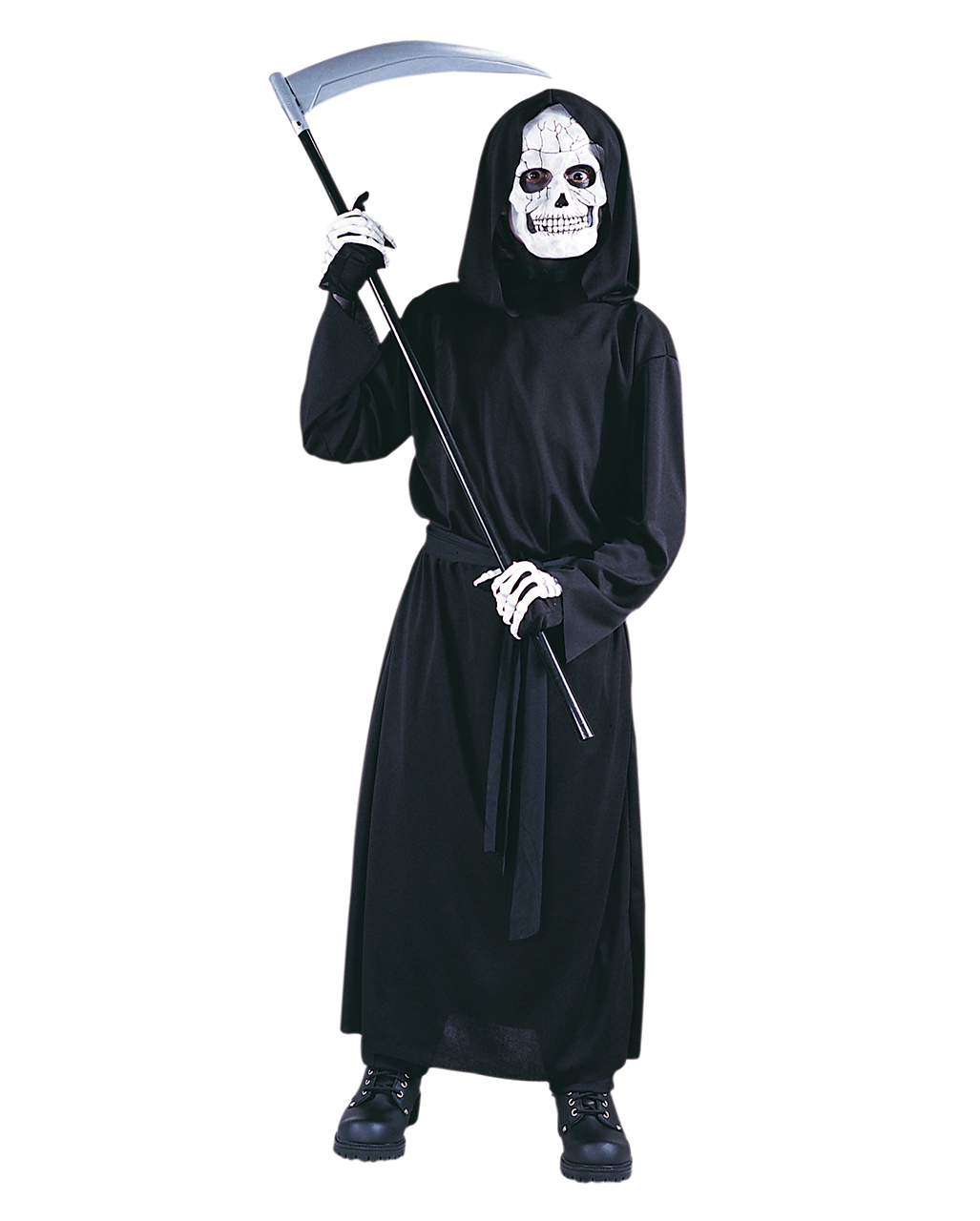 Child Grim Skull Reaper Phantom Costume Kids Halloween Boys Horror Robe Outfit 