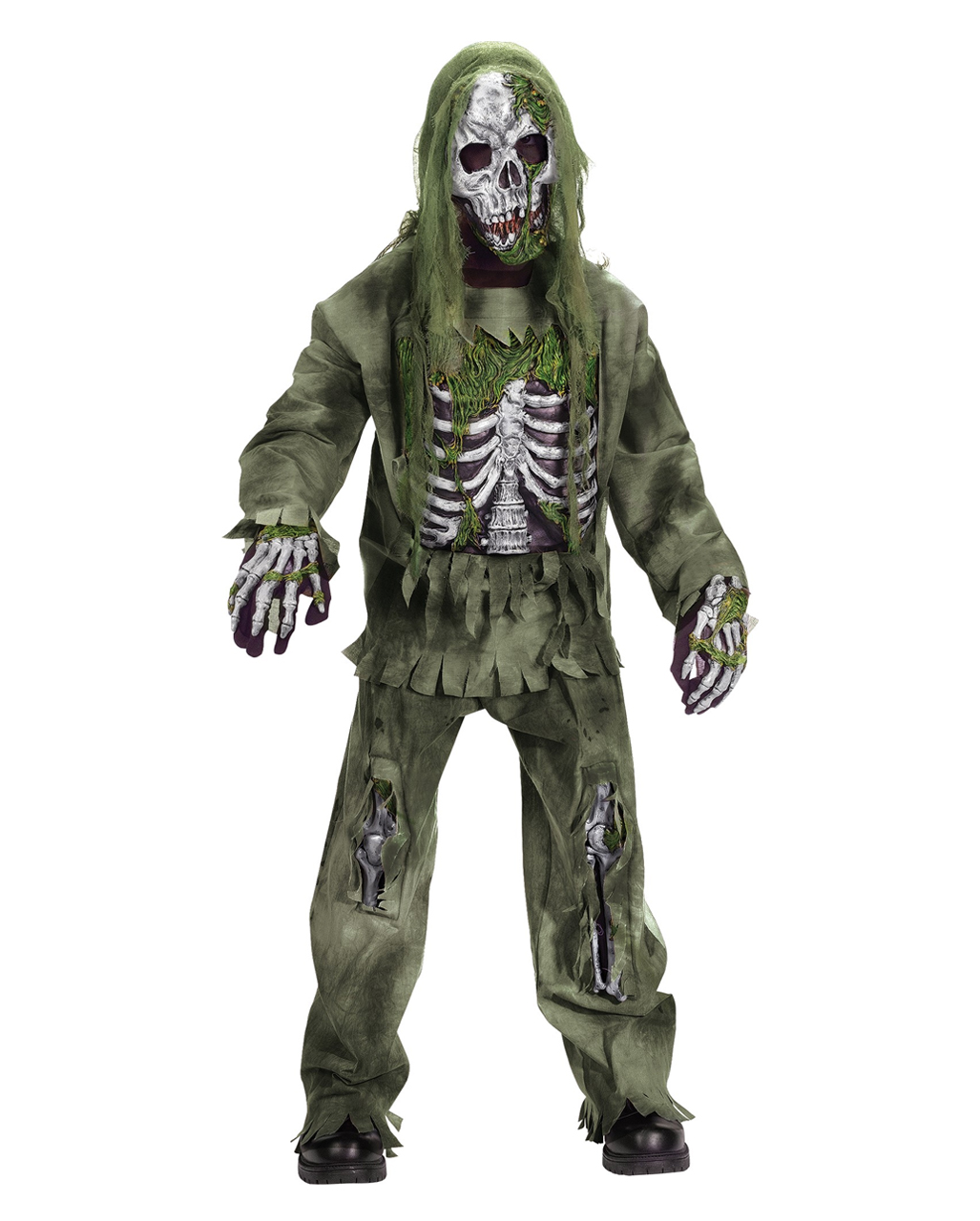 Men's Zombie Creeper Fancy Dress Costume Halloween Walking Dead Horreur Mort