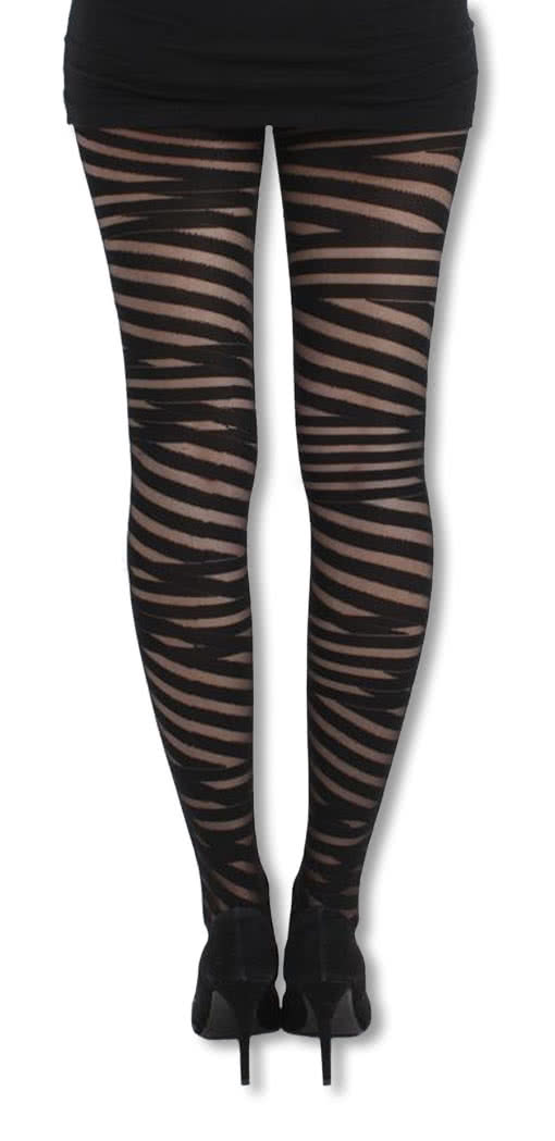 Black Stripe Tights Gothic Black Pantyhose Tights With Pattern Horror