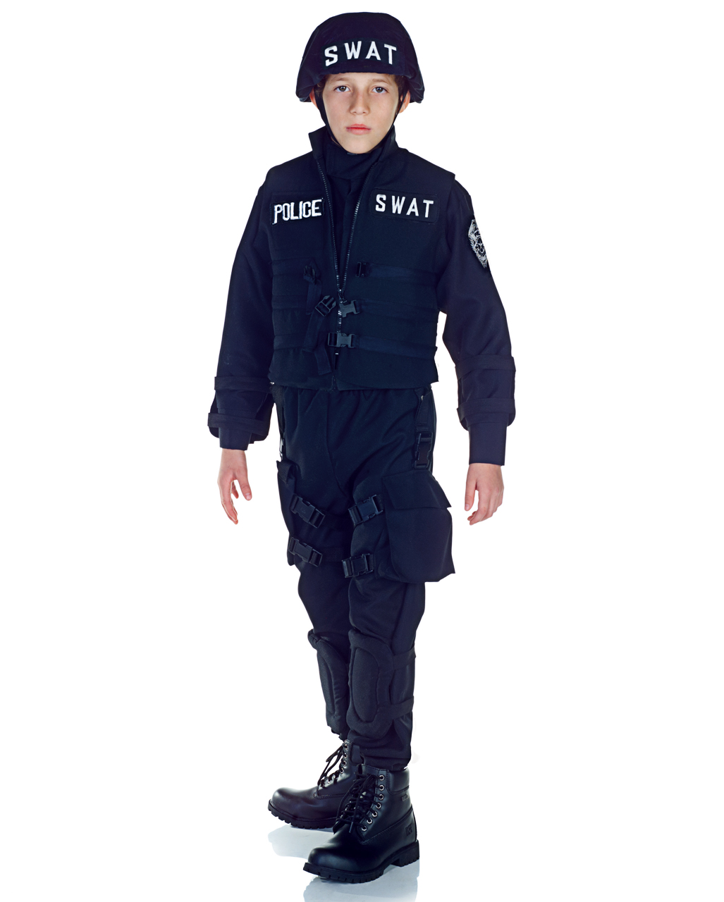 Polizei Kostüm für Kinder Neon-Jacke mit Aufschrift Polizei inkl