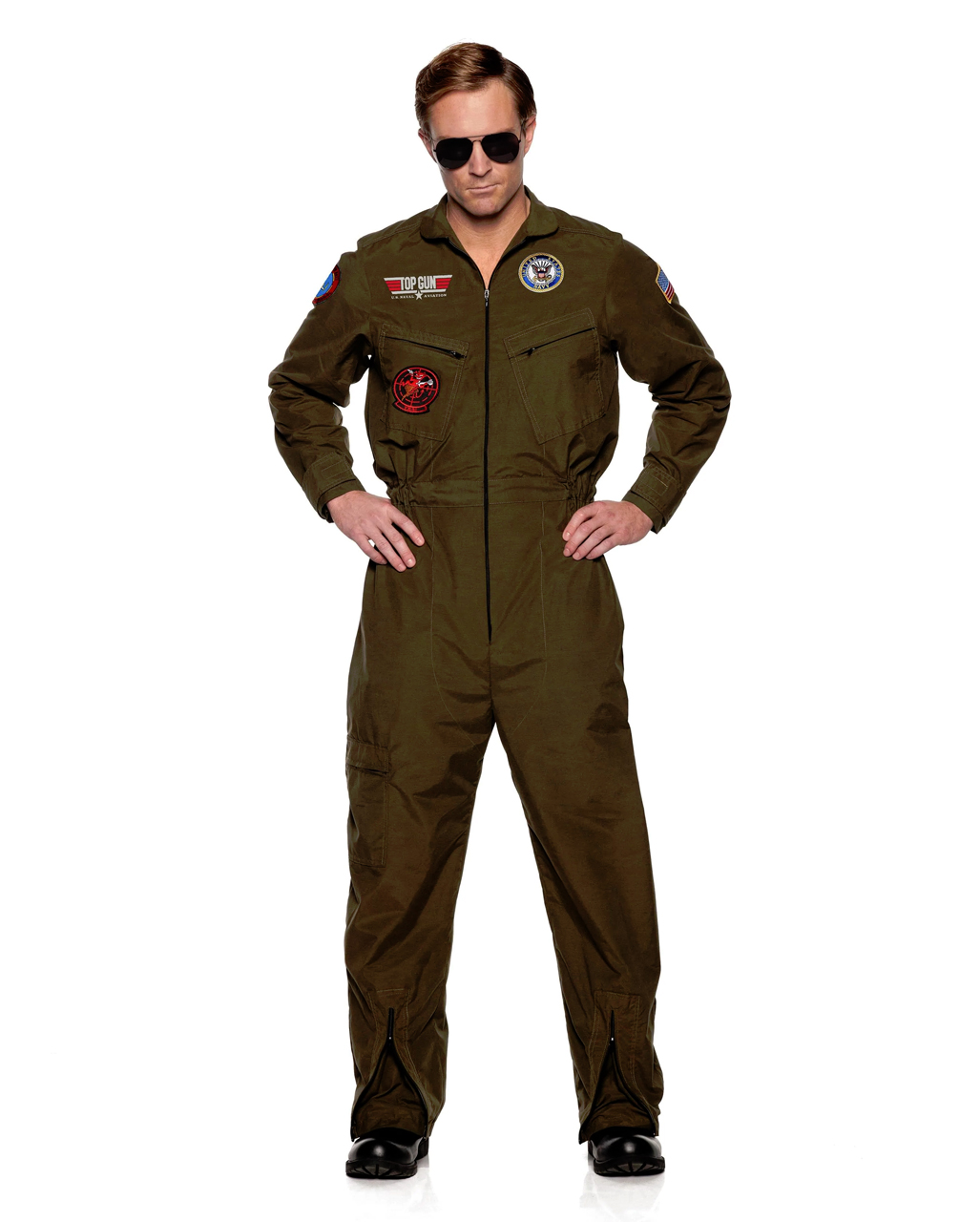 afsnit fårehyrde hæk Navy Top Gun Jet Pilot Men Costume Suit for carnival | Horror-Shop.com
