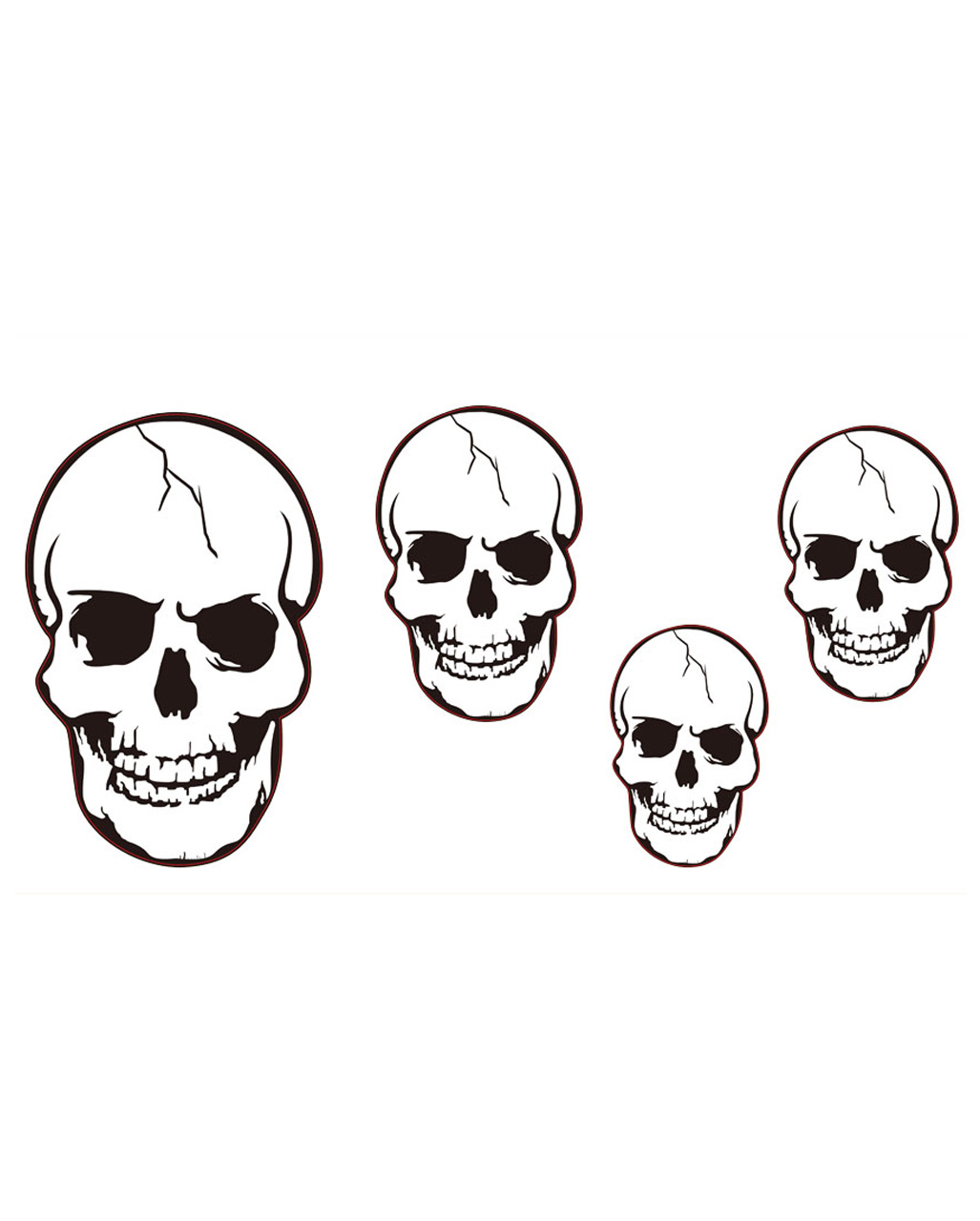 12 Totenköpfe Gruseldeko Totenschädel Skelett 4 x 3 cm Tischdekoration Skull