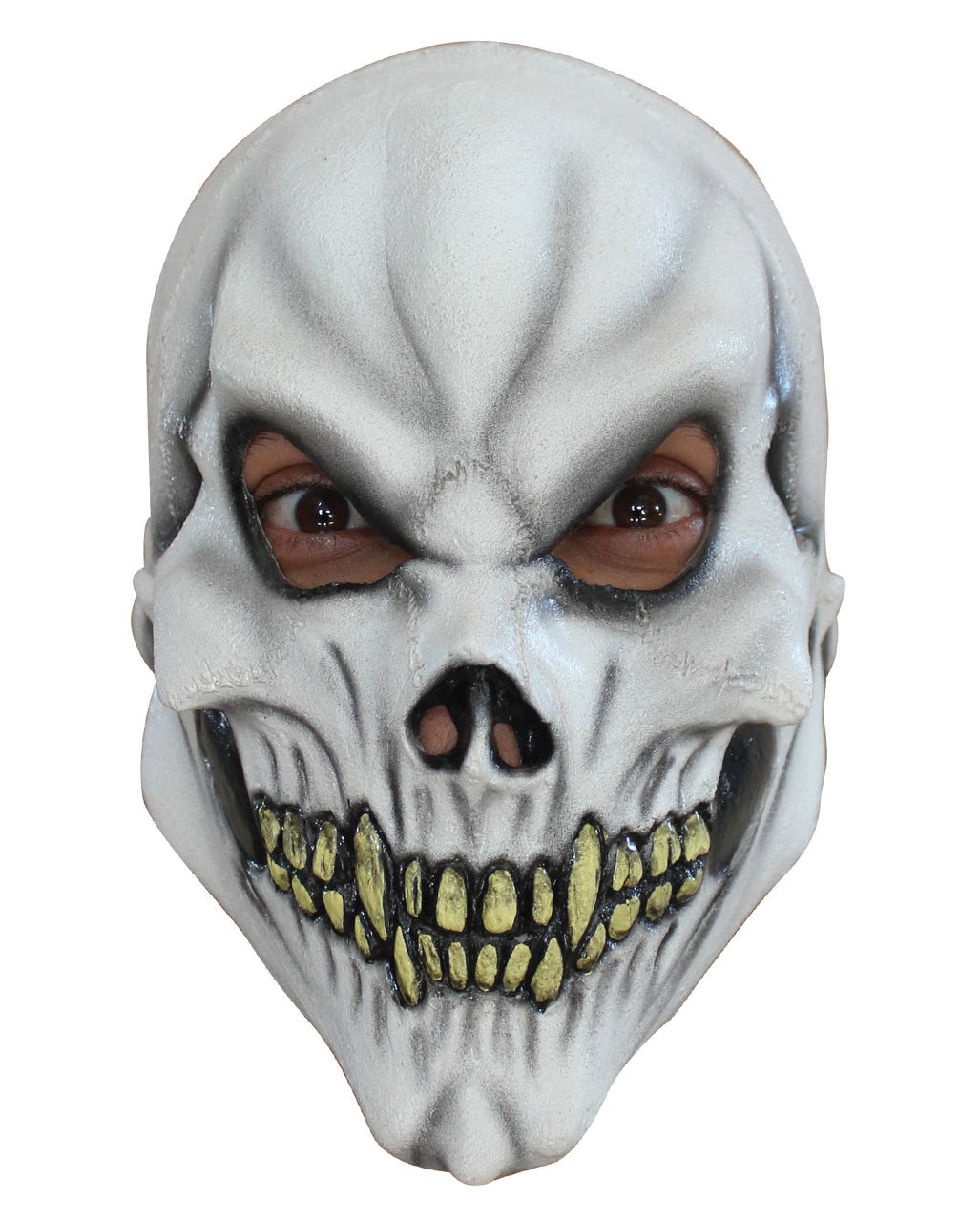 Cod.64179 Halloween Latex-Maske Totenkopf Kostümaccessoire beige
