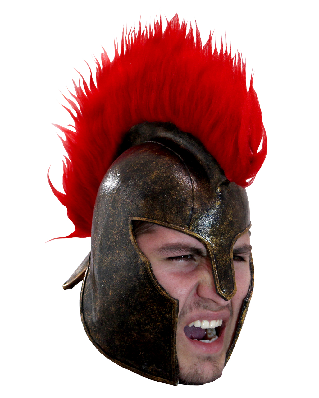 Adult Mens Trojan Latex Costume Helmet w Crest Halloween Gladiator Roman Soldier