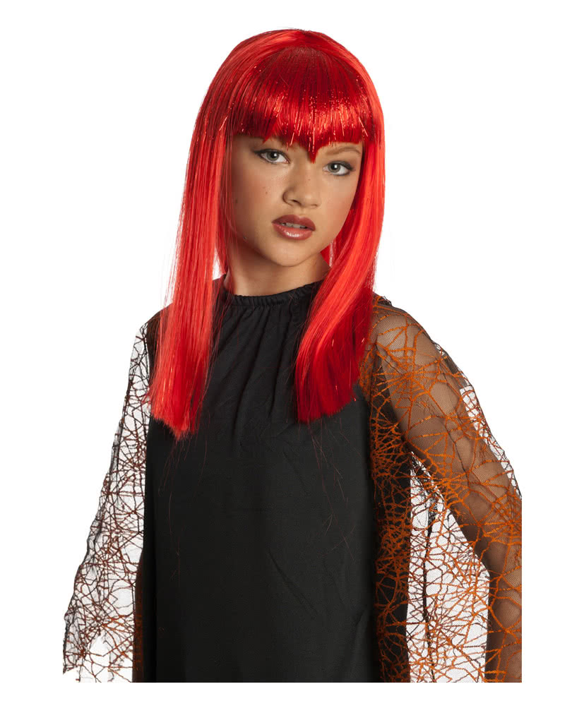 Red Glitter Vamp Children Wig for Carnival & Halloween
