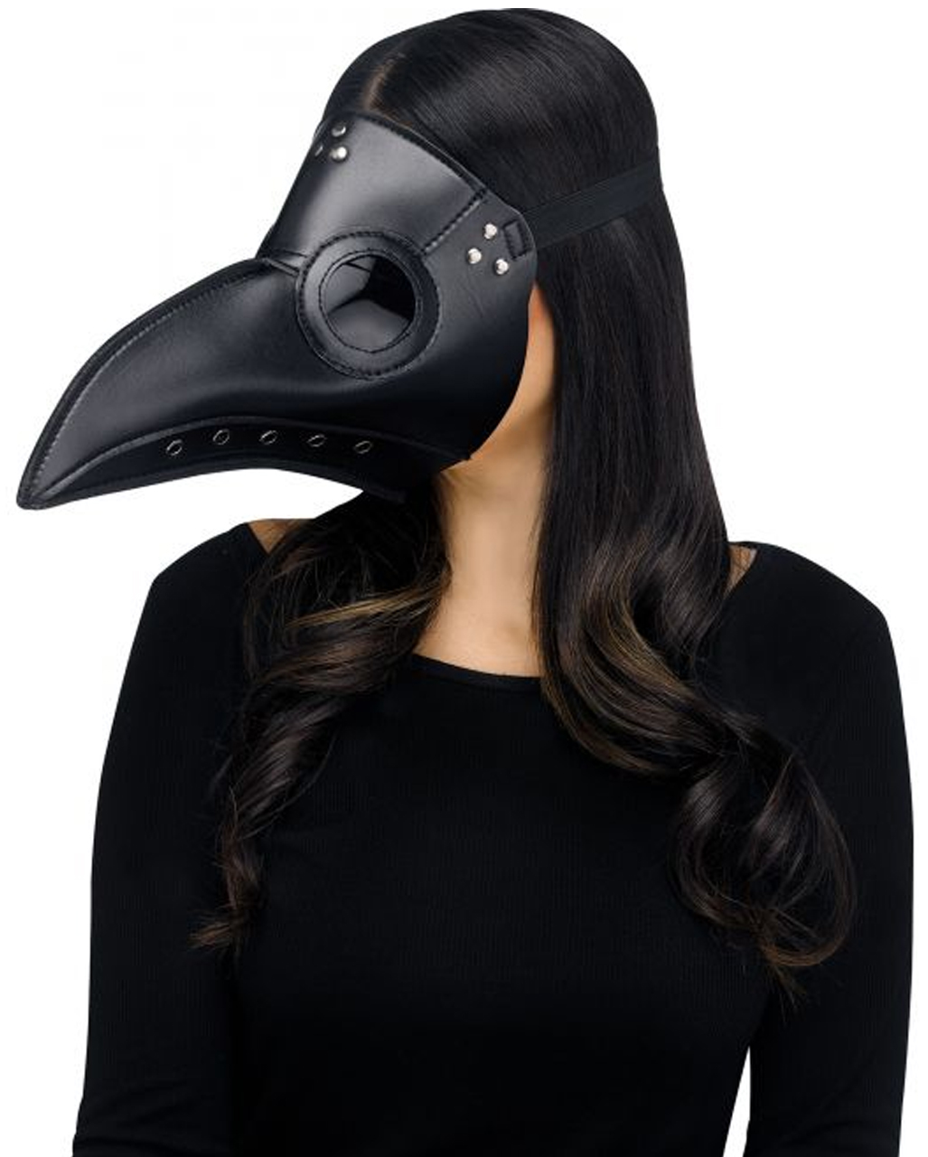 Faux Leather Plague Doctor Mask Black Steampunk Dr Long Nose Gothic Medieval 