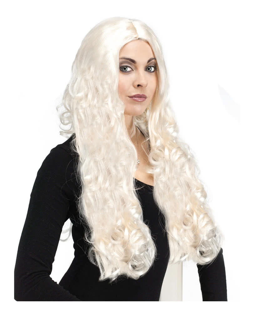 long wavy platinum blonde wig