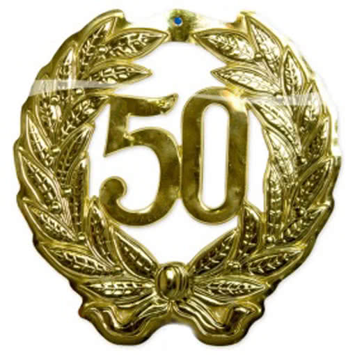 Kette 50 gold Kunststoff zum 50 Geburtstag Jubiläum Feier Party Schmuck 