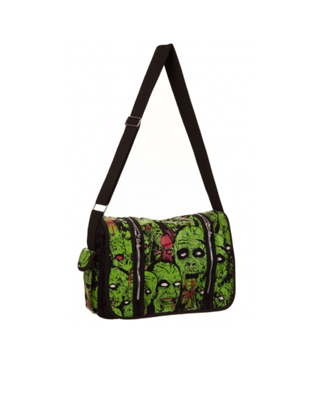 Bloody zombie shoulder bag black / green to order
