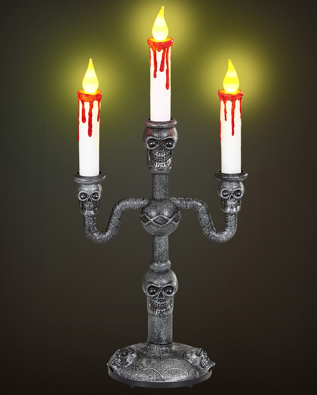 Puppenhaus Beleuchtung Deko Kerzenständer 3-armig silbern Kerze Kerzen Licht 