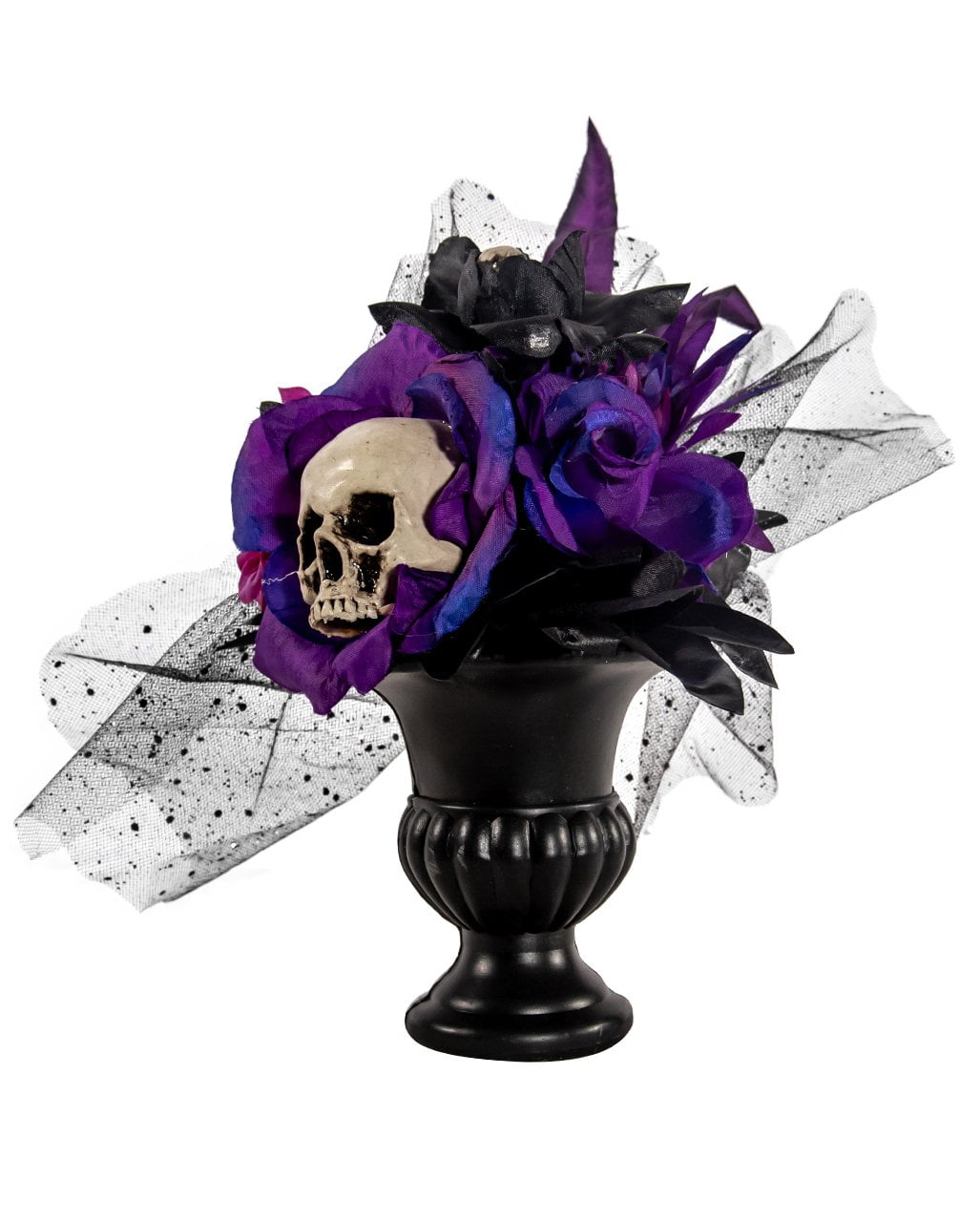 Smiffys Stirnband Mit Lila Totenkopf & Rosenhand – Halloween-Accessoire Für Erwachsene
