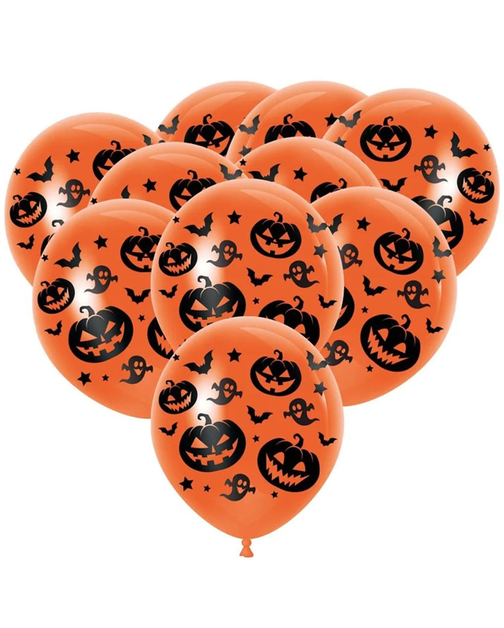 Produktbild von 22 Stück Halloween Luftballon-Set – Mit Kürbis & XXL-Standballons, Orange/schwarz/weiß, Für Party-Deko Innen & Außen