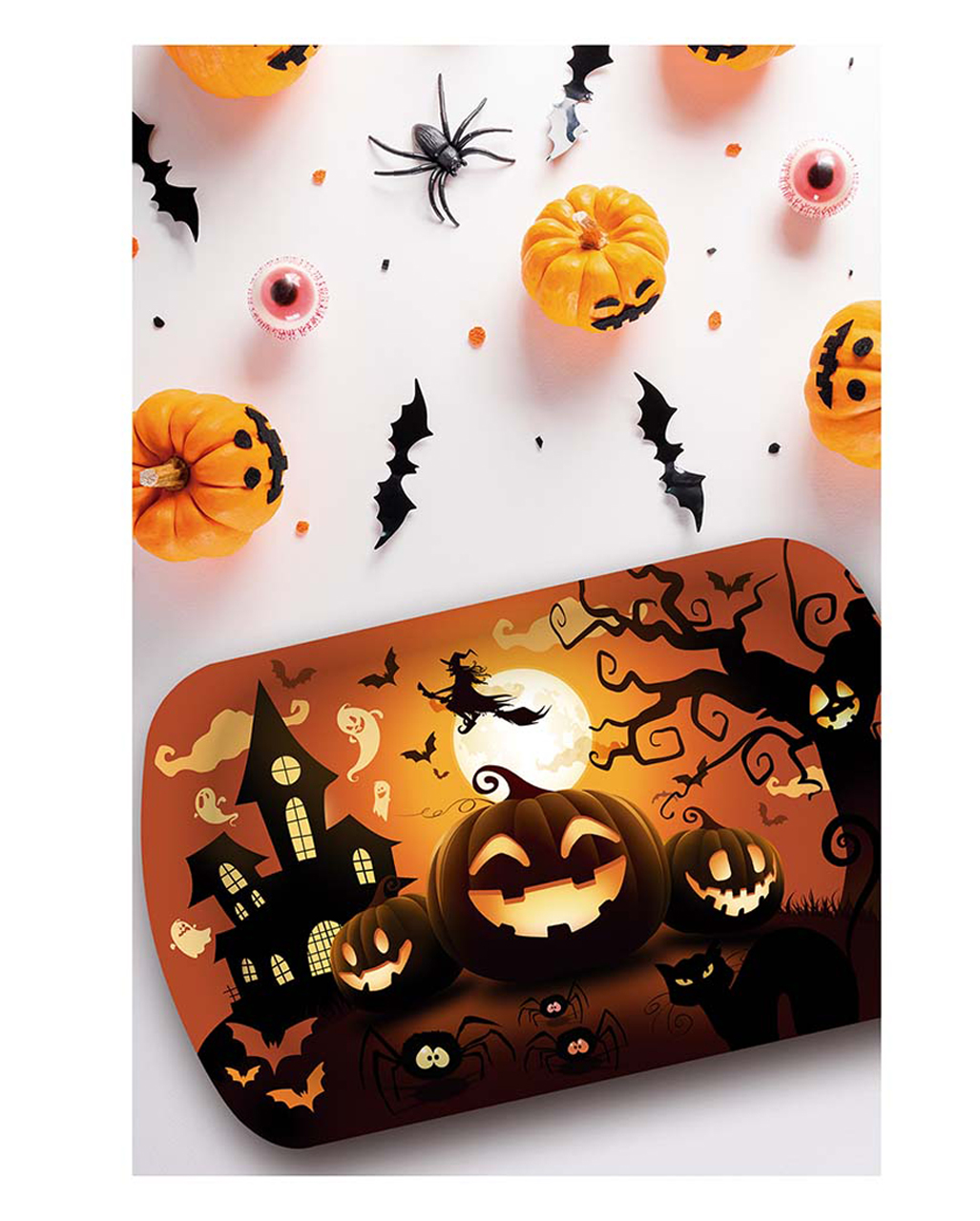 ACTOYS Mini Kürbisse Halloween Deko - 12 Stück Mit Smiley Gesichtern