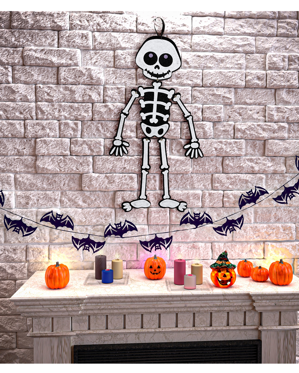 Kinderfreundliche Halloween Skelett Deko, Gruseldeko