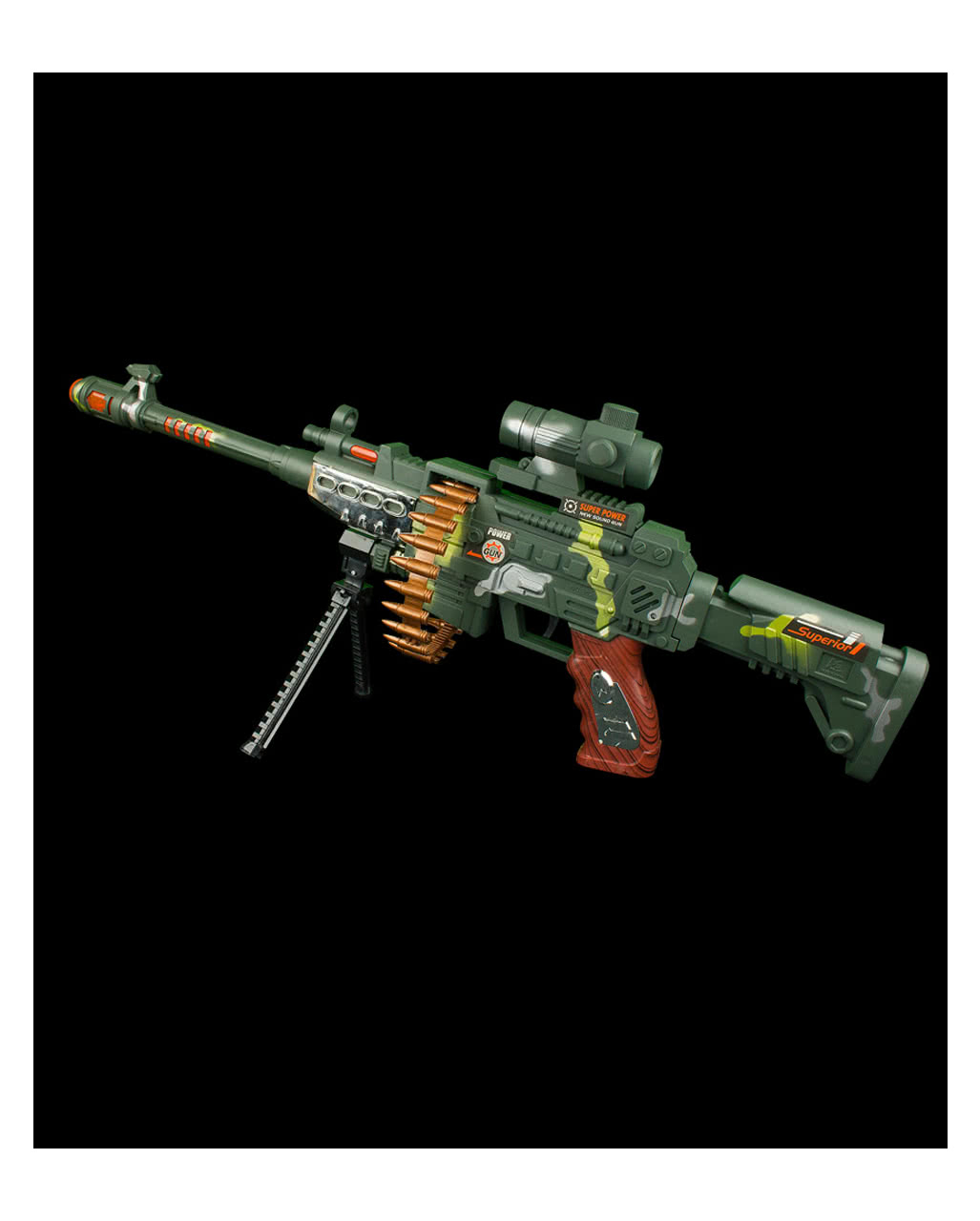 LED Camouflage machine gun for carnival