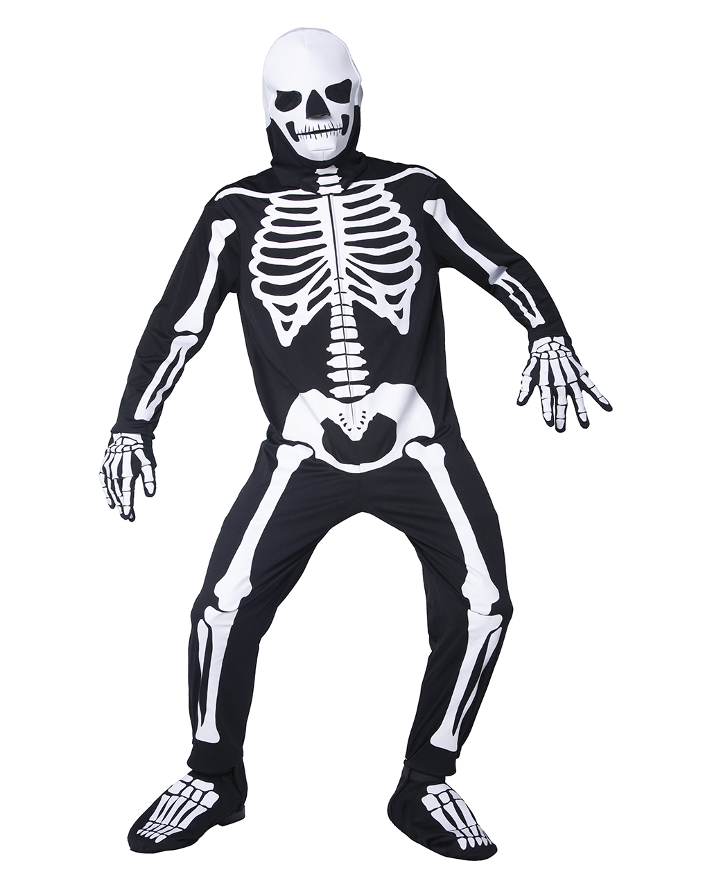 Glowing Skeleton Jumpsuit XL | XL Skeleton Costume with Glow in the ...