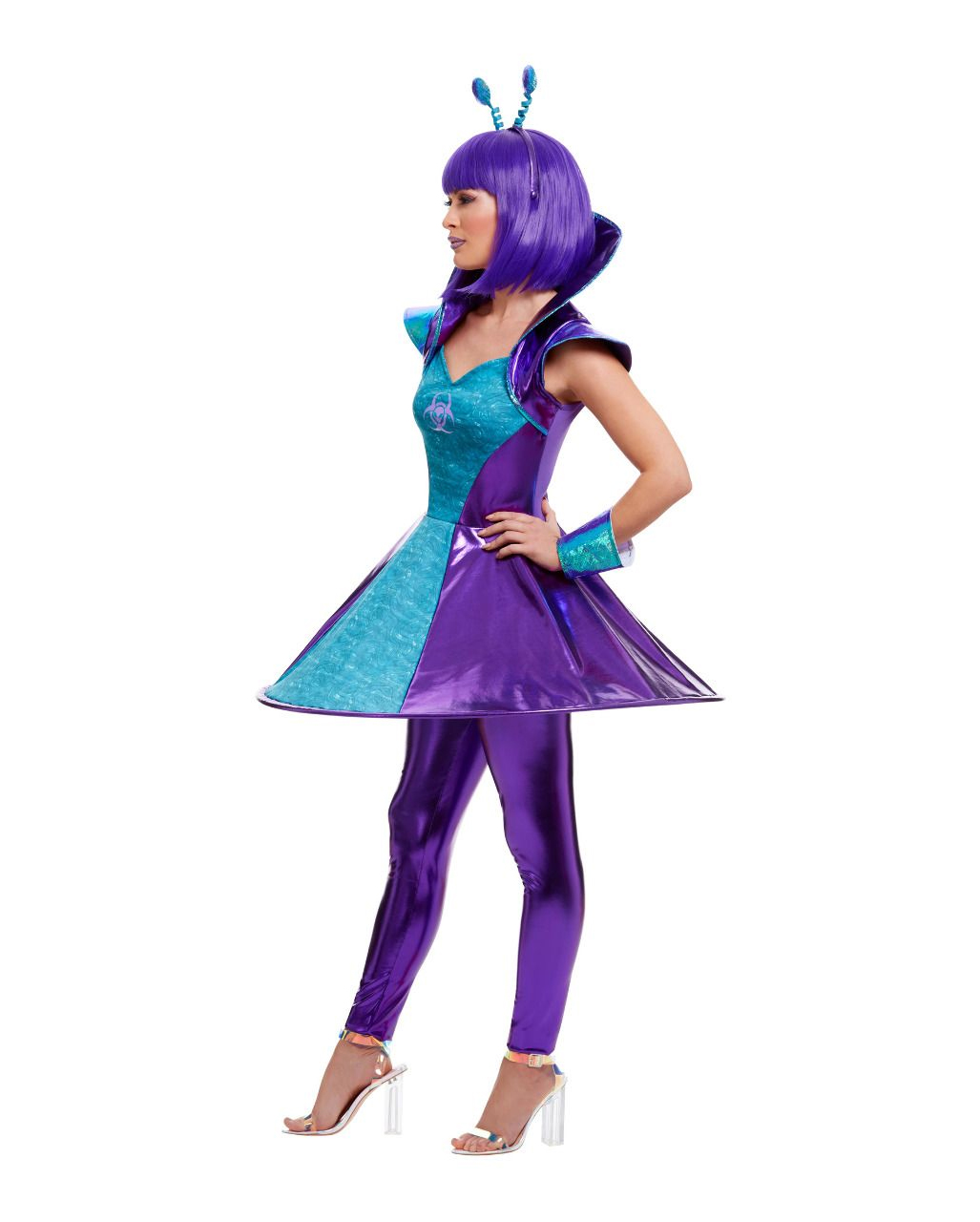 feather shoulder Key Purple Metallic Alien Ladies Costume order online! | Horror-Shop.com