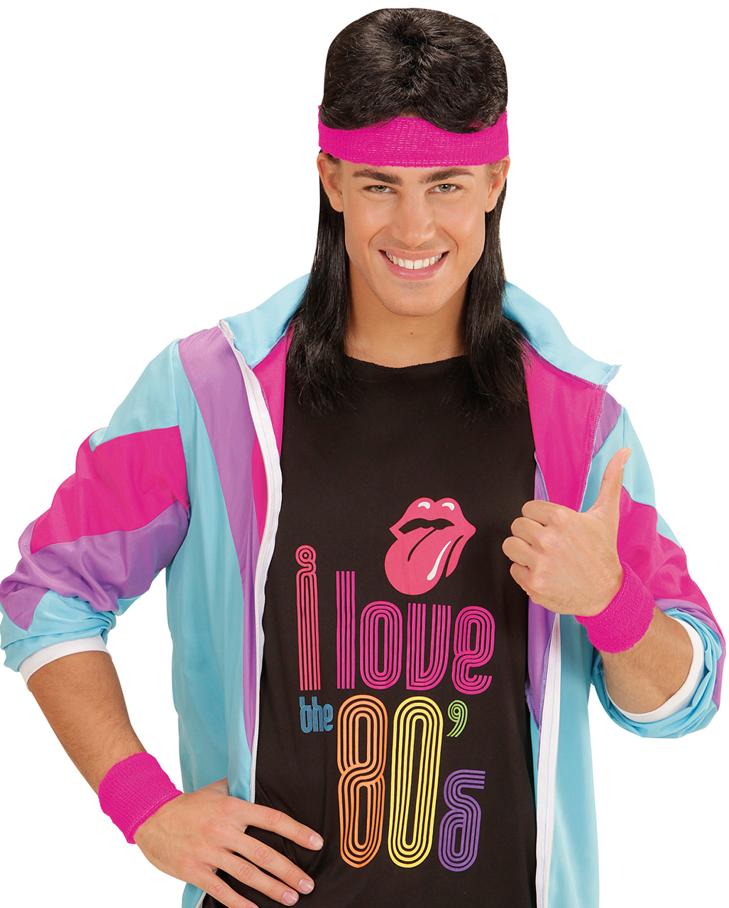 Neon Sweatband Set Pink As Costume Accessory buy